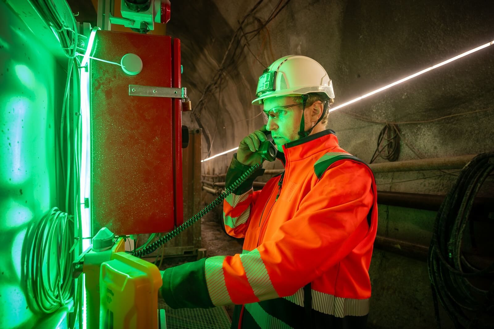 WISE communication node installed on a tunnel wall