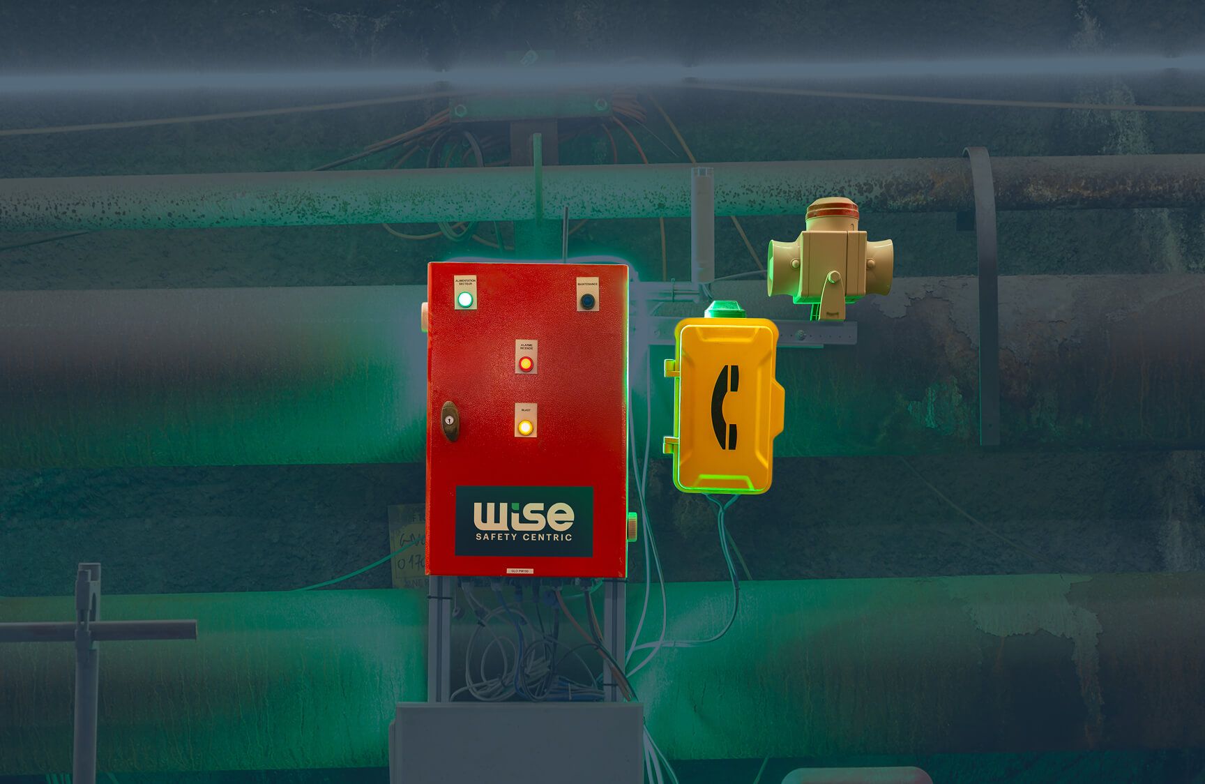 WISE fire alarm devices in a tunnel